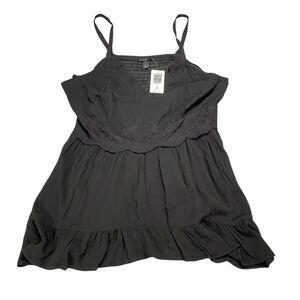 Torrid Blouse Women 1X Black Babydoll Cami Tank NWT $45.50